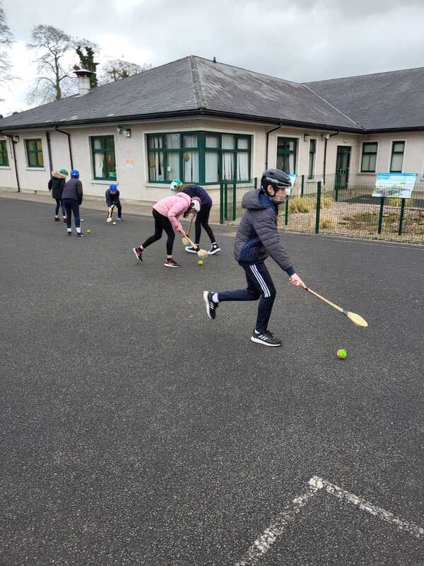 Oisin from Ulster GAA coaching came to go over some hurling skills.